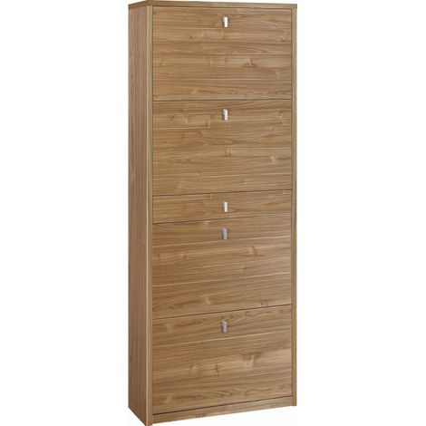Scarpiera 4 Ante e 1 Cassetto 63L x 29P x h164 – Finitura Legno Noce Stelvio – Sarmog (1/5)