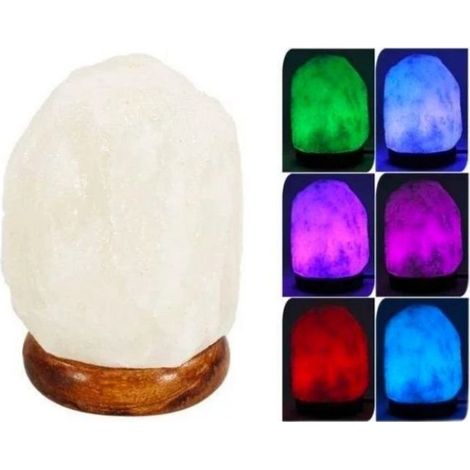 Lampe de sel Blanc 11cm USB avec LED Multicouleurs - SILUMEN (1/2)