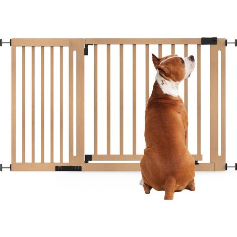 Bettacare Wooden Elegance Dog Gate, Natural, 135cm - 143cm, Pressure Fit Pet Gate, 73cm Extra Wide Doorway, Easy Installation