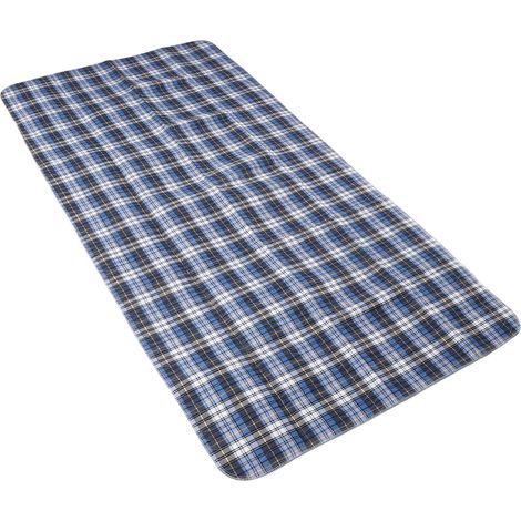 Alèses Réutilisables Anti-Fuite Imperméables pour Adultes et Personnes Âgées, Protège-Matelas Lavable à Carreaux Bleus, 90x150 cm (35.4x59.1 pouces), Usage Multiple (1/5)