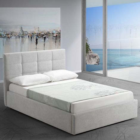 Bett 90 cm mit integriertem Stauraum Napoli grau