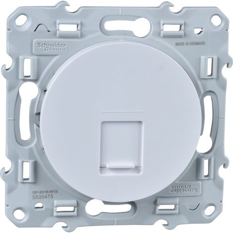 Schneider Electric – Prise RJ45 catégorie 6A STP blanche – Raccordement très haut débit jusqu'à 10Gb/s – Compatible coffrets Grade 2TV et 3TV