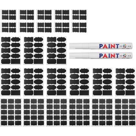 220 étiquettes autocollantes imperméables pour tableau noir, pour pots de fleurs, avec 2 stylos (type beJ) (1/5)