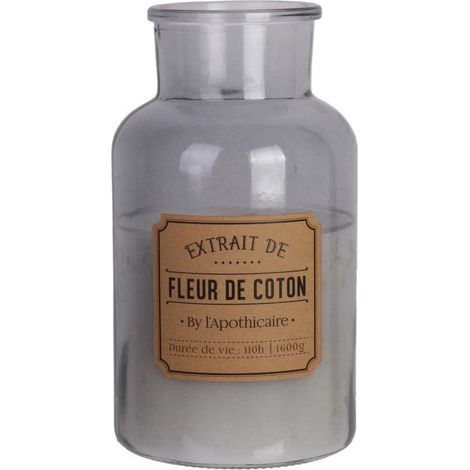 Bougie XXL en verre parfum fleur de coton (H25,5cm) (1/5)