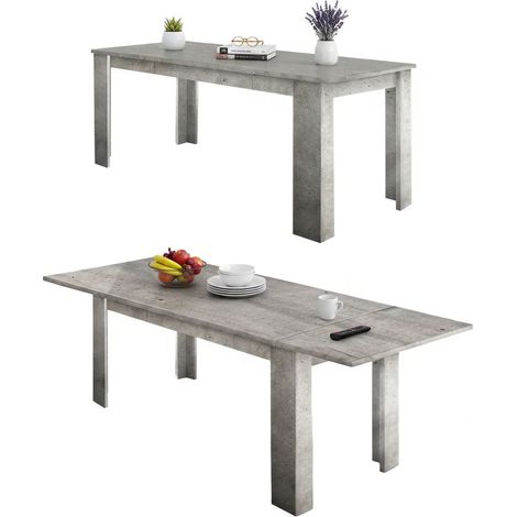 Dmora - Tavolo allungabile Arizon, Consolle allungabile fino a 10 posti, Consolle estensibile 100% Made in Italy, cm 140/190x90h75, Marmo grigio
