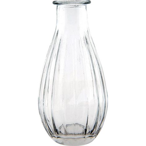 Vase Décoratif en Verre Transparent Style Industriel pour Fleurs 7 x 14 cm - Ouverture Ø 2 cm - PANGIVO (1/3)