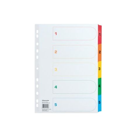 Zahlenregister DIN A4 170g/m² 1-5 Karton mehrfarbig (1/3)