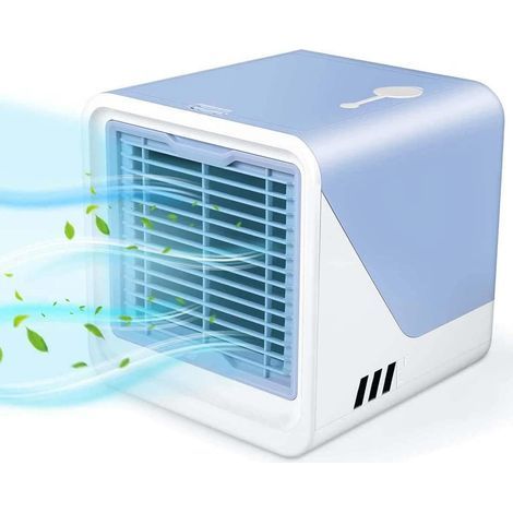 Ventilateur de climatiseur portable, pour la maison, le bureau ou la chambre à coucher avec ventilateur de refroidissement silencieux et humidificateur – Climatiseur mobile compact à évaporation (1/5)