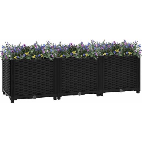 Lit surélevé-Jardinière surélevée-Bac de jardin surélevé 120x40x38 cm Polypropylène 237619 (1/5)
