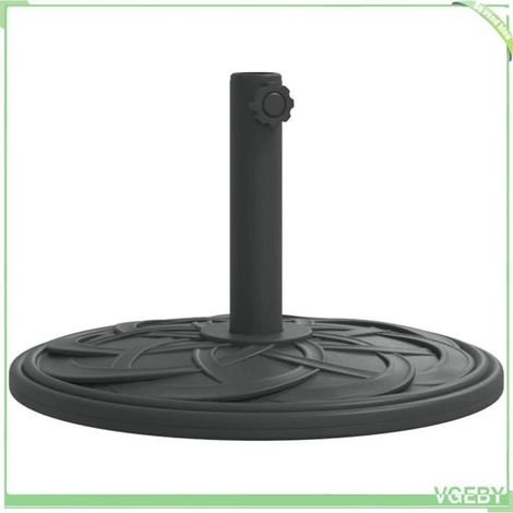 Base de parasol - FAFEICY - Motifs de courbe - Rond 12 kg - Ø mât 38/48 mm - Noir (1/5)