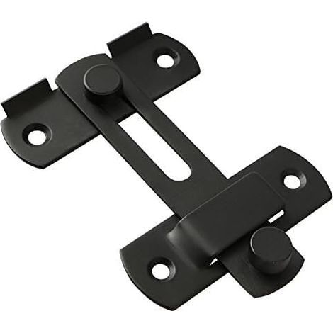 CSPARKV Black 90 Degree Flip Door Lock Barn Door Lock Right Angle Curved Sliding Lock Shutter Latch Gate Lock Swing Gate Bolt with Screws for Door, Window, Closet and Garden