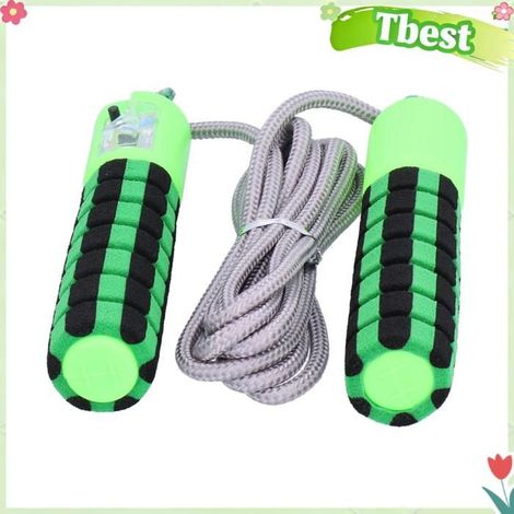 Tbest Corde de saut Cordes à Sauter Unisexes avec Compteur Électronique Corde à Sauter de Comptage Réglable sport sauter Verte (1/5)