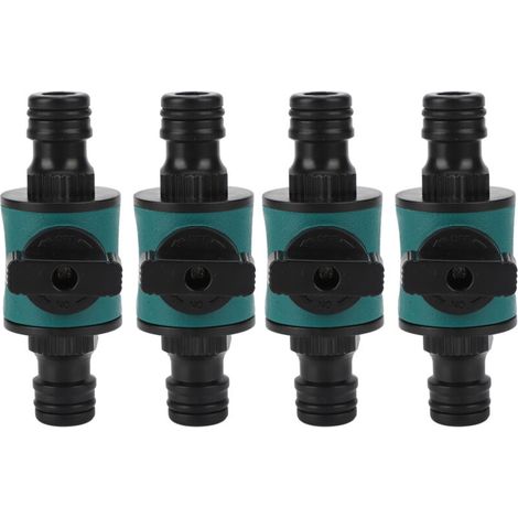 Connecteur rapide de tuyau 4 pièces adaptateur de jardin à double tête anti-fuite en plastique pour système d'irrigation (1/5)