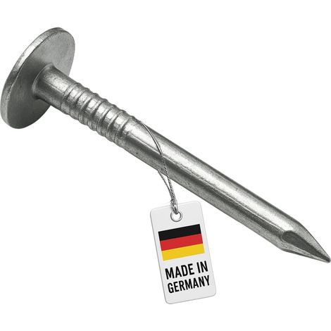 Clous de toiture 100 pièces - Acier galvanisé DIN 1160 B - Fixation feutre et bitume - Pour charpente bois extérieur - 2,0 x 16 mm (1/5)