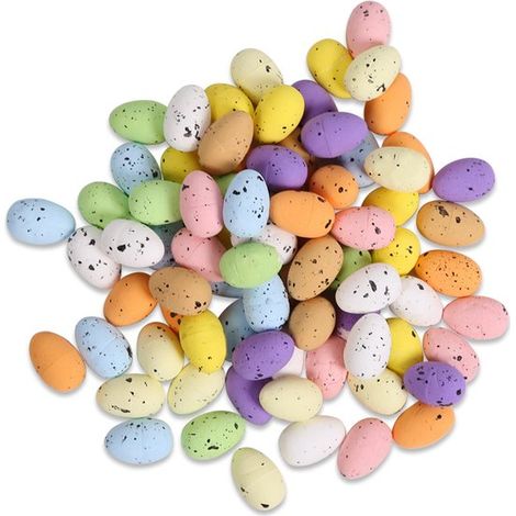 200 mini huevos de pájaro de 4 cm – Hielo artificial, decoración, decoración de Pascua DIY (1/4)