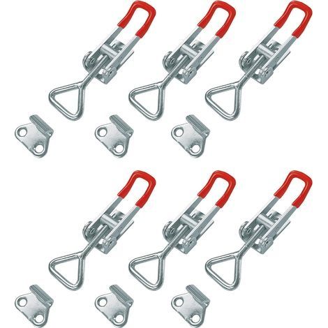 GH-4001 Loquet à Bascule en Métal 6Pcs Sauterelles de Menuisier Réglable Rapide Pince à Bascule Fixation Boucle Avec pour Fixation et Serrage, Capacité de Rétention 100 kg / 220 lbs (1/5)
