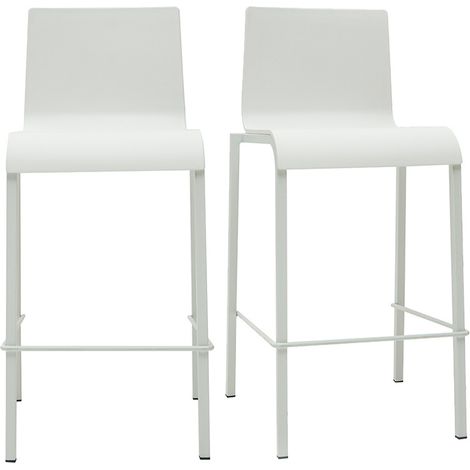Sgabelli da bar di design impilabili bianchi H65 cm (set di 2) KUPA (1/4)