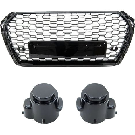 Griglia per auto, design a nido d'ape, facile installazione, nera (1/2)