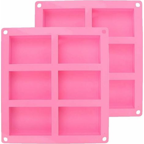 Silikonform – 2-teilig, 6 rechteckige Mulden für handgemachte Seife, Schokolade, Kuchen, Eiscreme – wiederverwendbar, temperaturbeständig von -60 °C bis 240 °C (1/5)