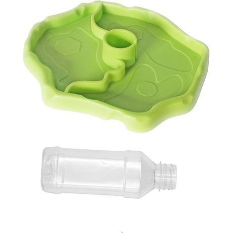 Bol à eau pour tortues, distributeur d'eau, distributeur d'eau avec bouteille, 2 en 1, distributeur automatique de nourriture pour tortues, hamsters, lézards (vert) (1/5)