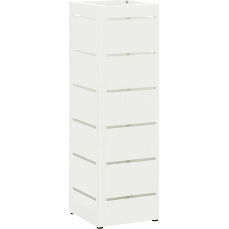 Porte-parapluie avec stockage Blanc 15,5 x 15,5 x 49 cm Acier (1/5)