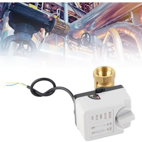 Valvola a sfera motorizzata, 2 fili, 2 vie, normalmente chiusa, DN25, ottone/ABS, DC 12V-24V (1/5)