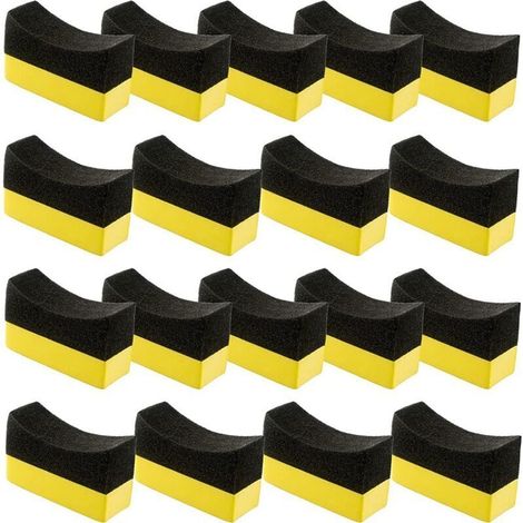 Lot de 18 tampons applicateurs pour pneus de voiture, vitres et acier peint