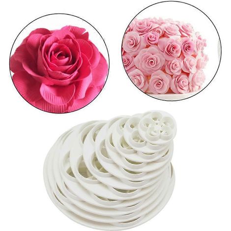Ensemble de 11 moules à fondant pour gâteaux, moule à fleurs à découper soi-même, impression sur gâteau individuel (1/4)