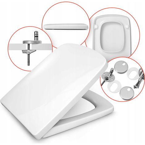 Lunette de WC Nova Pro - 45x37 cm - Antibactérienne - Chute lente et facile à nettoyer