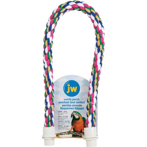 Comfy Perch for Birds Flexible Multi-Color Rope, Large - 36" Length (Pack of 12)
