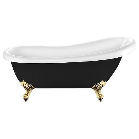 Vasca da bagno freestanding con piedini RICHMOND nera 171 cm Piedini di aquila Dorati