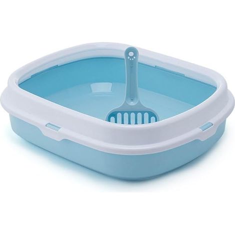 à Litière pour Chat Semi-Ouvert, Bleu (1/5)