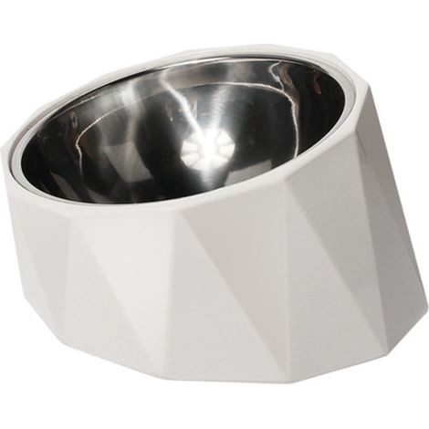 Gamelle inclinée 15° pour chien et chat, blanche, petit format (16/box). (1/5)