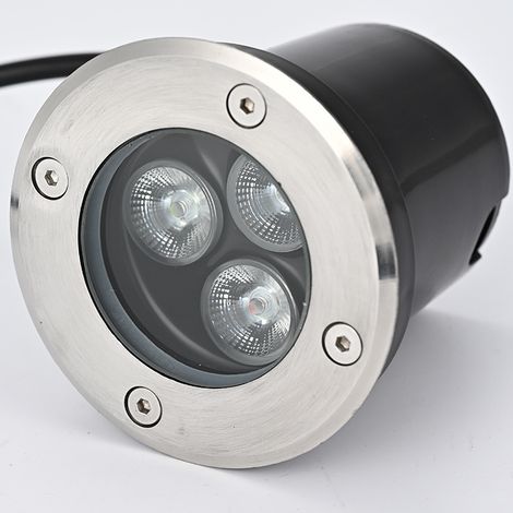Lampe de sol LED encastrée étanche extérieure, spot rond pour terrasse, escalier, parc, jardin et allée (1/2)