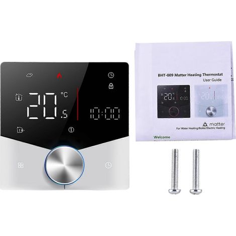 Thermostat sans fil pour le chauffage de l'eau domestique avec application et commande vocale LED colorée