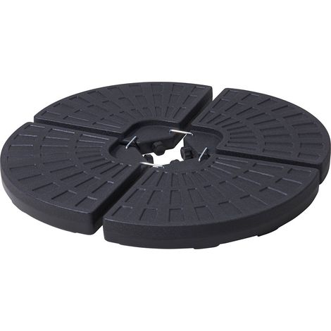 Base Parasol Modulaire Noire Stabilité Renforcée, Conception Modulaire 4 Pièces - Basics