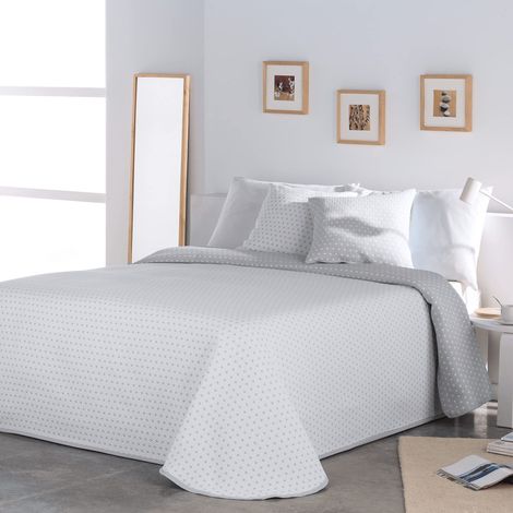 Couvre-lit Bouti léger Sofia 26 pour lit Double 180 cm et 200 cm Housse de Couette 270 x 270 cm Gris (1/5)