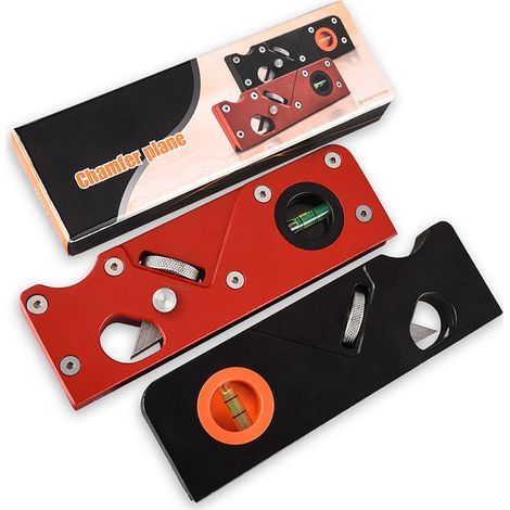 2-teiliger multifunktionaler Holzhobel mit Fasenfunktion für die Holzbearbeitung (schwarz + rot) (1/5)