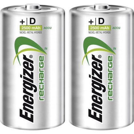 Energizer Power Plus HR20 Rechargeable LED Flashlight Battery Pack (D NiMH 2500mAh 1.2V, 2-Pack) (1/2)