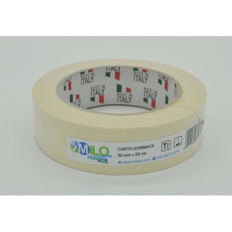 Carta gommata nastro gommato per pittori e carrozzieri per incartare (30 mm x 50 mt)