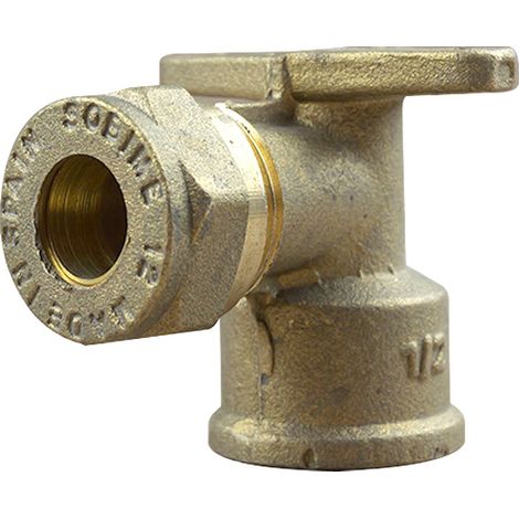 Coude bicone avec base de fixation 1/2" (15/21) Femelle - Cuivre Ø12 - Arcanaute (1/3)