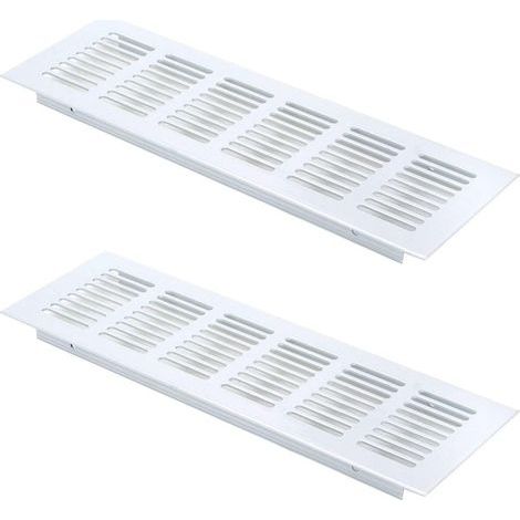2 pièces de grille de ventilation rectangulaire, grille de ventilation en aluminium, grille de ventilation extérieure 80x250mm (1/5)