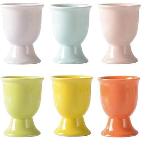 Coquetiers en Porcelaine Multicolores – Lot de 6