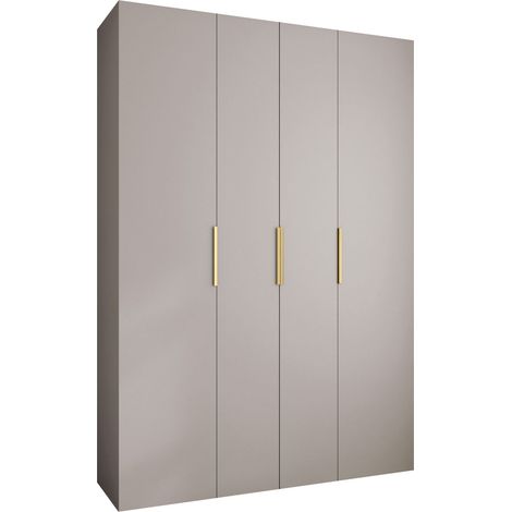 Armario Hartford 574, Dorado, 246x170x52cm, Puertas de armario: Con bisagras, Número de estantes: 12