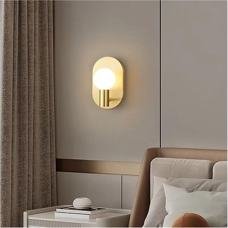 Moderne LED-Wandleuchte aus Kupferglas für Schlafzimmer, Flur, Esszimmer/Gold/Warmweiß (1/5)