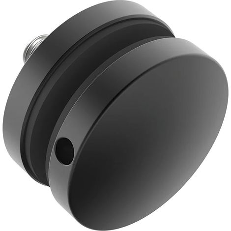 Glaspunkthalter Glashalter Punkthalter für 8-17,52 mm Glas, flach, Gewindestift M10x45, Glasbohrung 20 mm, ø 50 mm, Distanz 10 mm, Edelstahl schwarz matt (1/2)