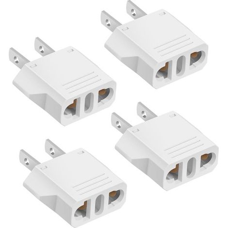 Reiseadapter – Steckeradapter – Geräte laden – Sicher und zuverlässig – 4 Stück – Weiß (1/5)