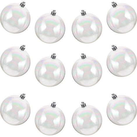 Lot de 12 boules de Noël transparentes et colorées, décorations pour sapin de Noël, décorations de fêtes légères et inodores pour la maison et le bureau (1/5)