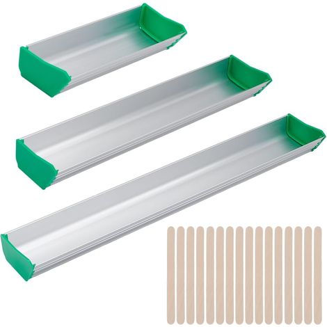 3 Pièces - Cuillère à Enduire - Bâtonnets en Bois - Outil de Revêtement pour Sérigraphie - Application d&39Émulsion - Aluminium Léger - Pour Débutants et Professionnels - Argent - 16.5x30.5x41.5cm (1/5)