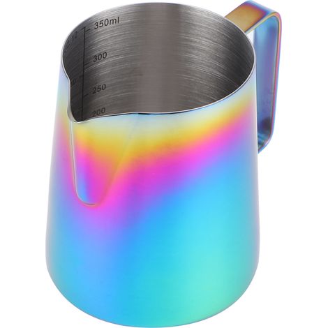 Pichet à lait 350ml coloré pour latte art avec échelle graduée, idéal pour mousser et verser